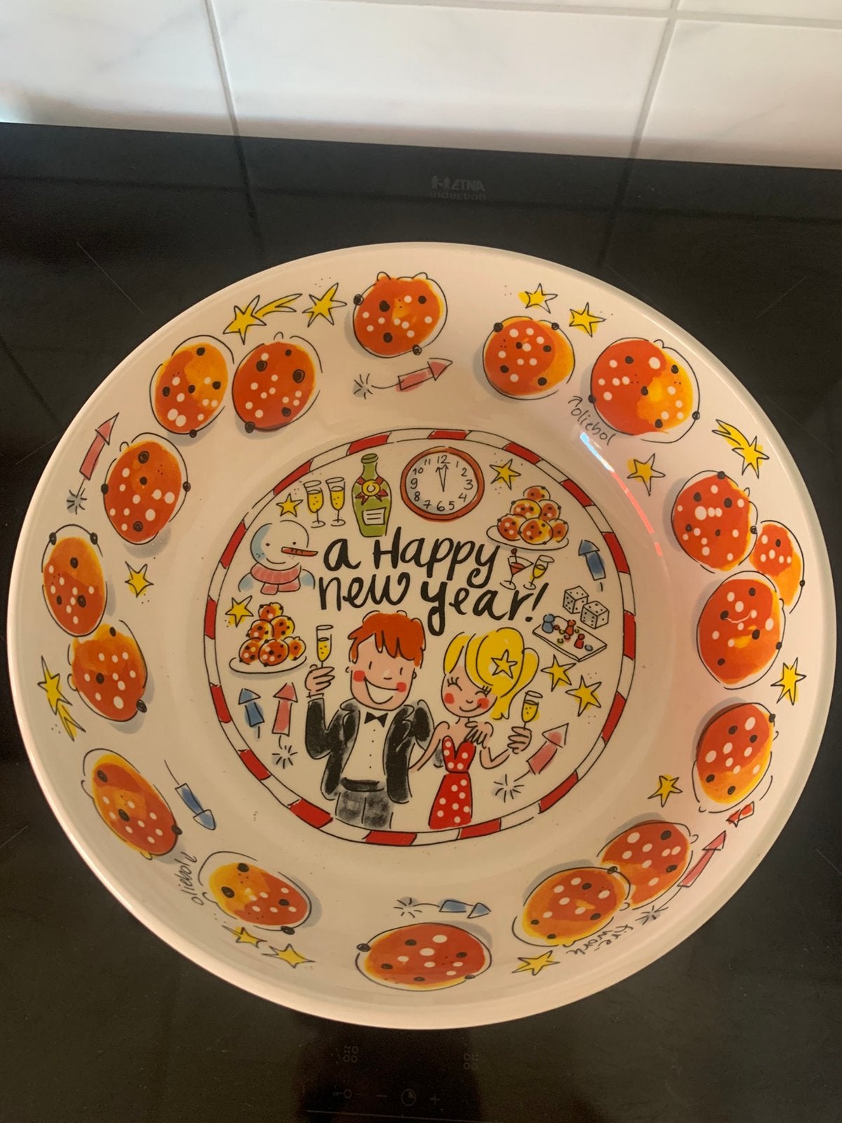 Blond  amsterdam olliebollennschaal, Ophalen of Verzenden, Zo goed als nieuw, Aardewerk, Schaal of Schalen