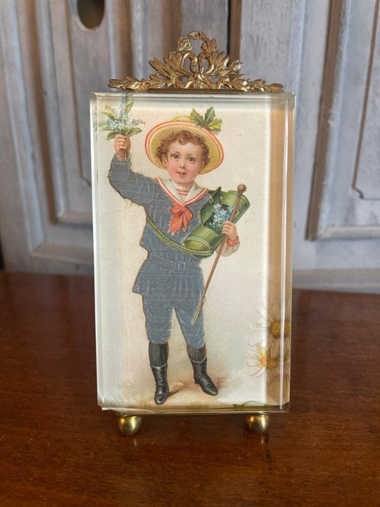 Mooi Striklijstje Fotolijstje  geslepen glas Frans, Antiek en Kunst, Ophalen of Verzenden