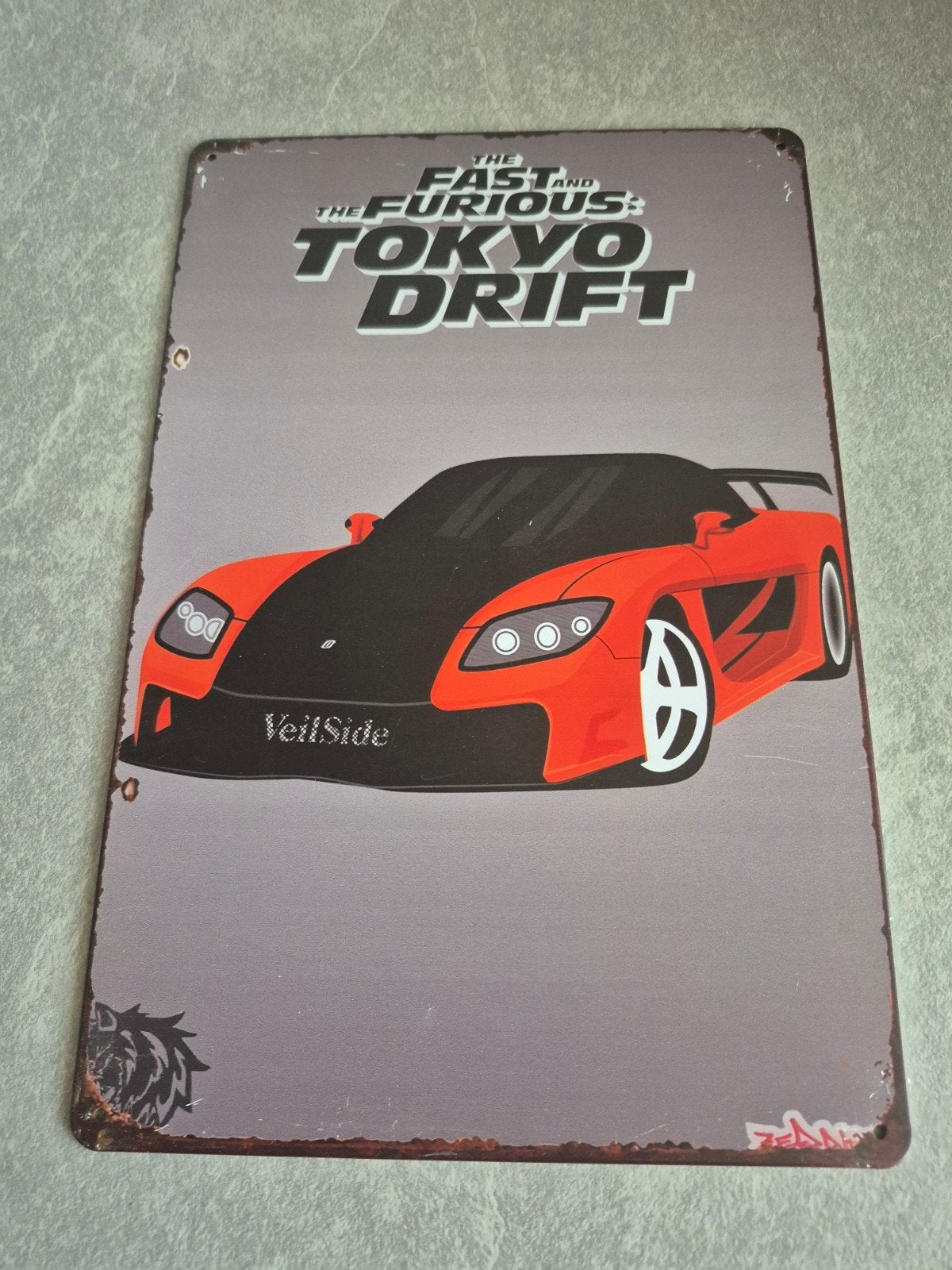 Fast & Furious Tokyo Drift metalen wandbord, Ophalen of Verzenden, Nieuw, Reclamebord