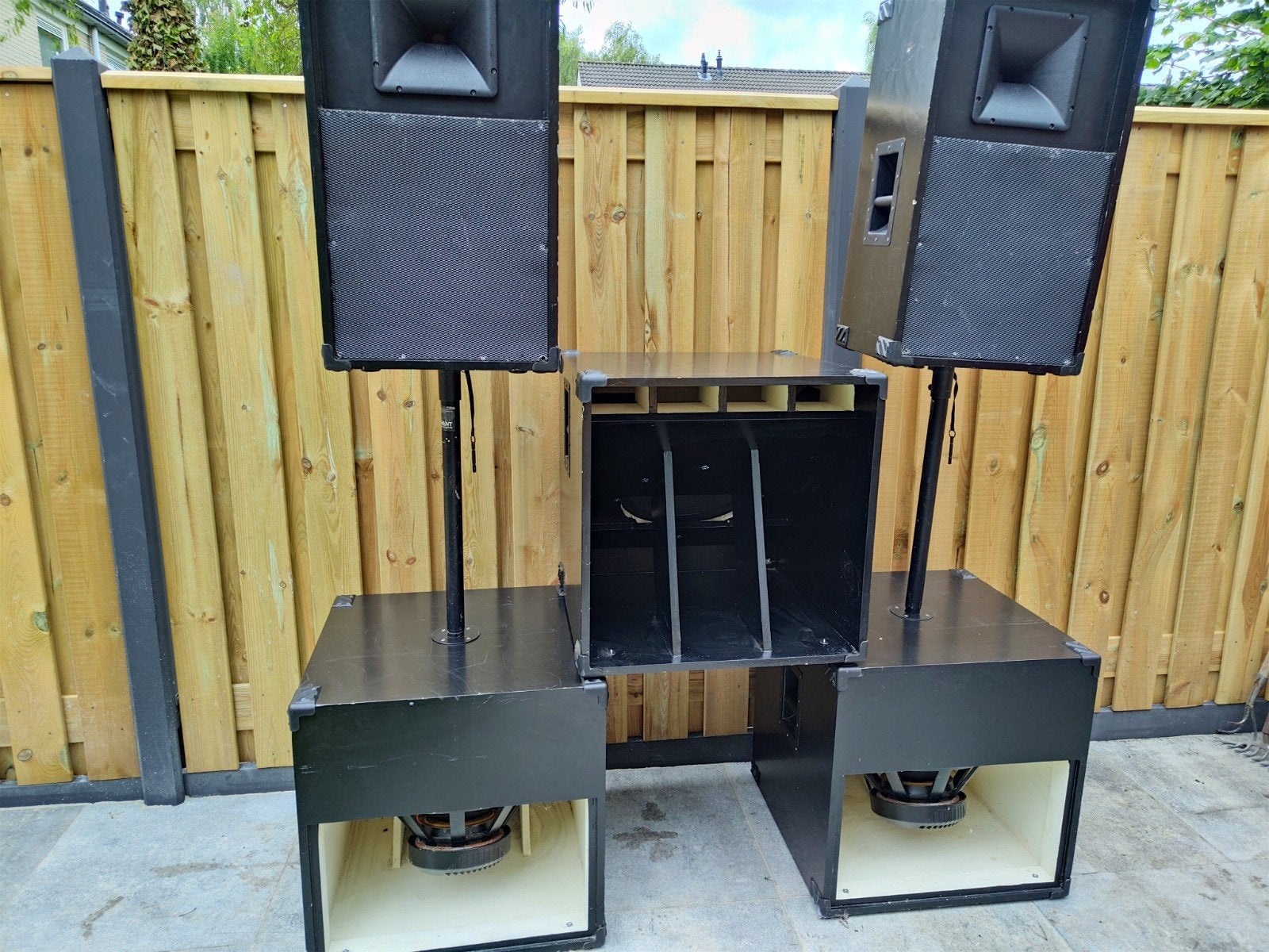 Zelfbouw PA-set: 2x Cubo sub 15 , 1x Cubo 15 kick, 2x 12" to, Ophalen, Subwoofer, Overige merken