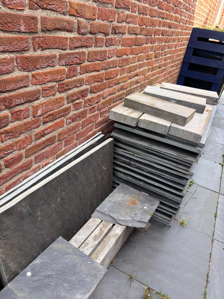 Natuurstenen tuintegels diverse maten - Ophalen, Gebruikt, Ophalen of Verzenden, Terrastegels, Natuursteen