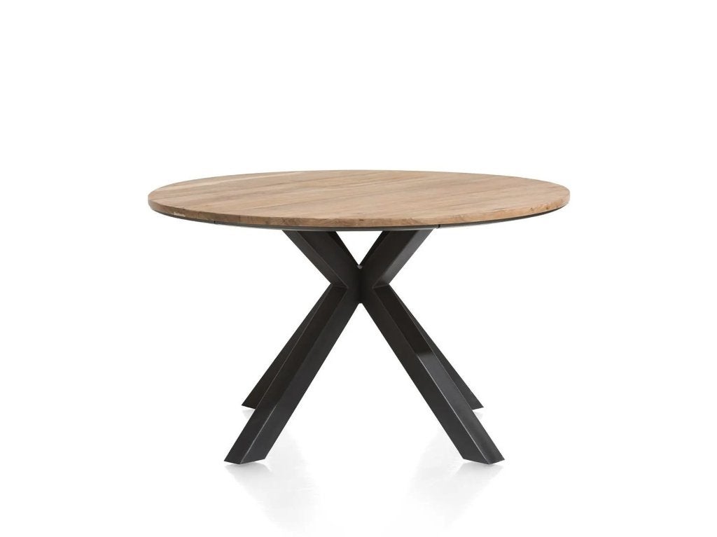 XOOON Colombo eettafel Ø130 cm – massief Kikarhout, Huis en Inrichting, Ophalen, Rond, 200 cm of meer, 50 tot 100 cm