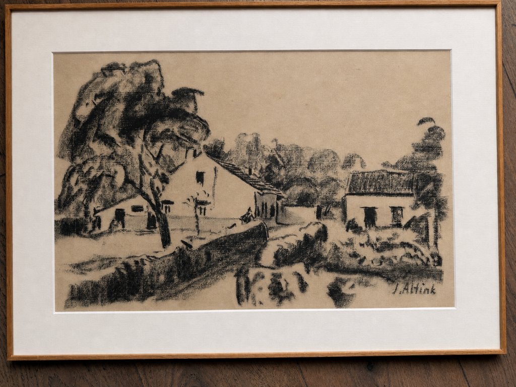 Jan Altink Houtskool tekening, Ophalen, Realistisch, Origineel werk, Tekening