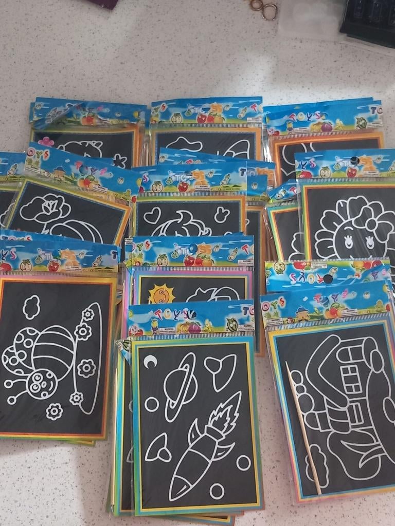 Kras tekening traktatie nieuw (30 stuks), Ophalen of Verzenden, Nieuw, Feestartikel, Verjaardag