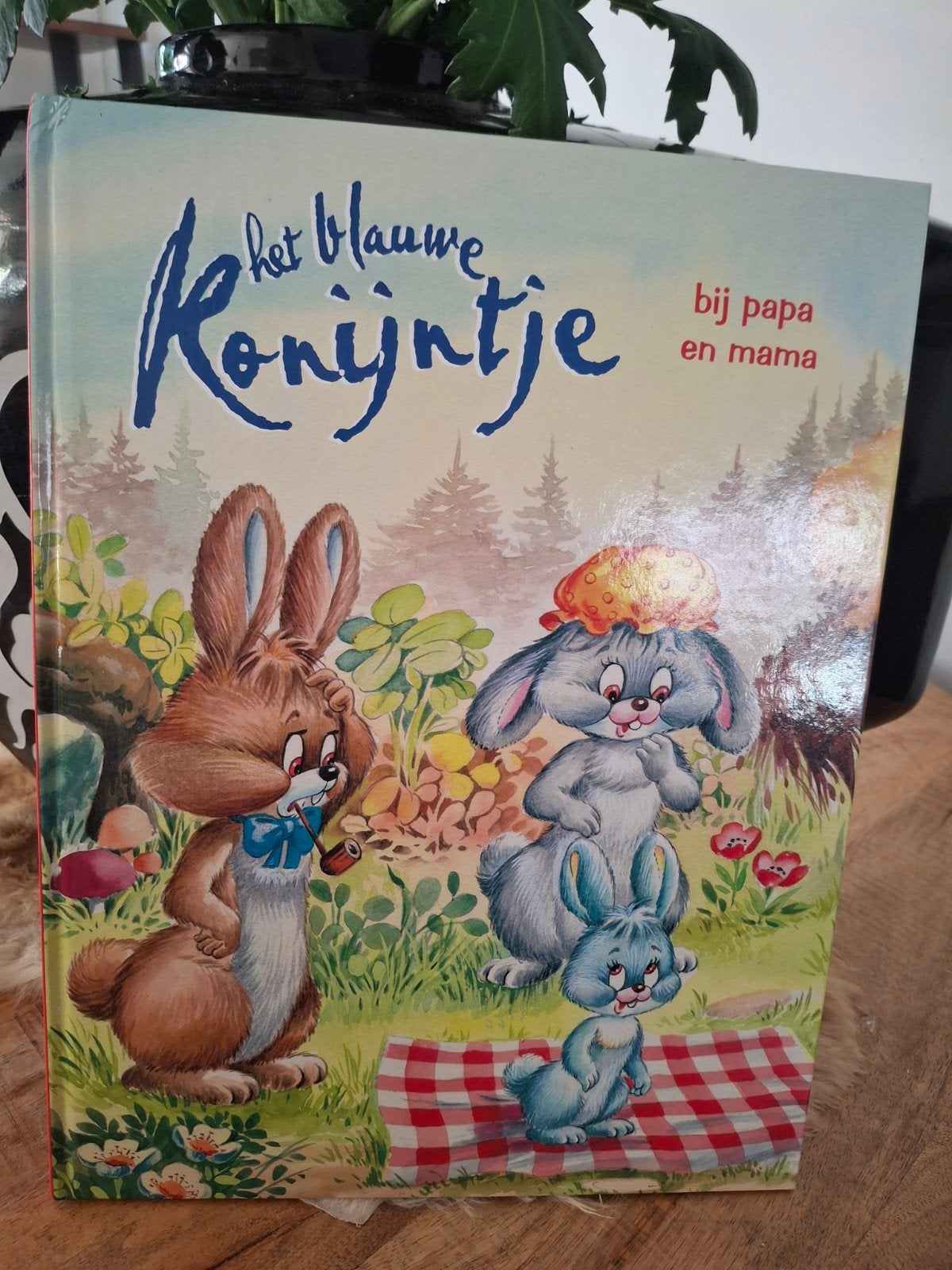 Het Blauwe Konijntje bij papa en mama - Vintage kinderboek, Boeken, Ophalen of Verzenden