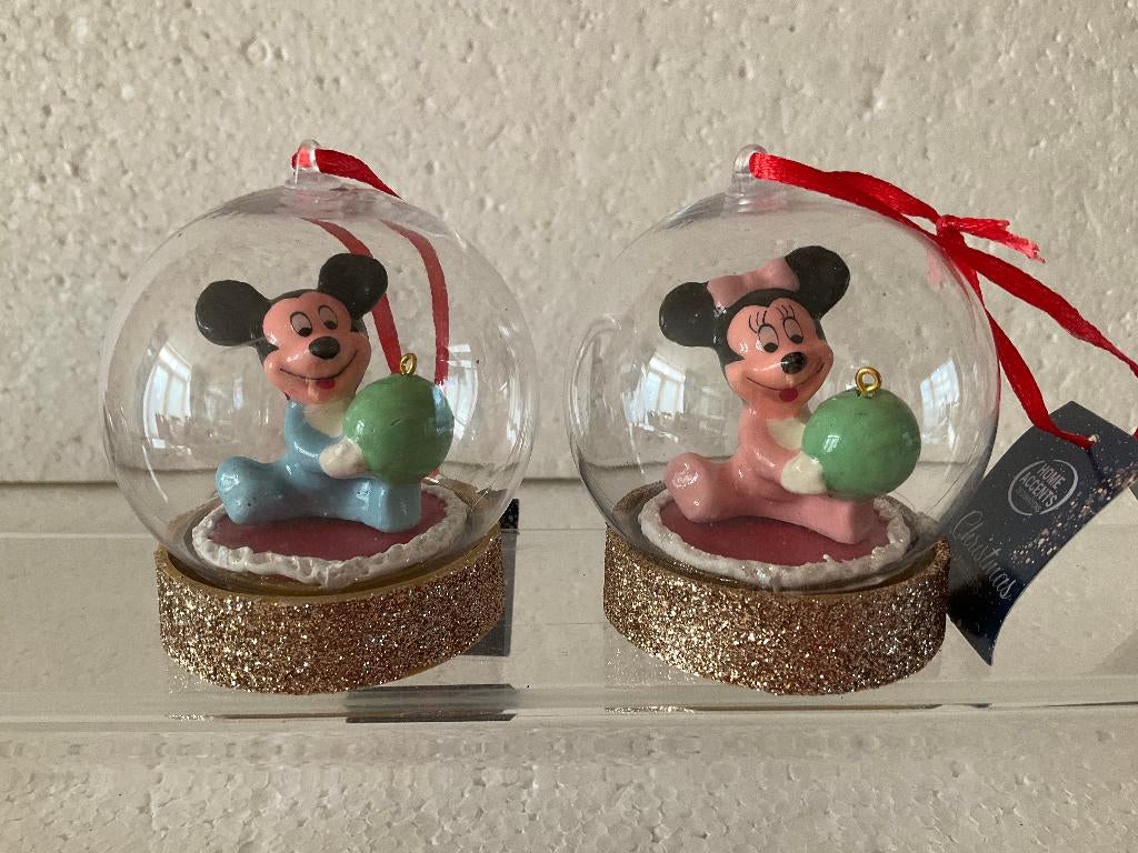 Disney Mickey mouse - globes - kerstballen, Ophalen of Verzenden, Mickey Mouse, Zo goed als nieuw, Beeldje of Figuurtje