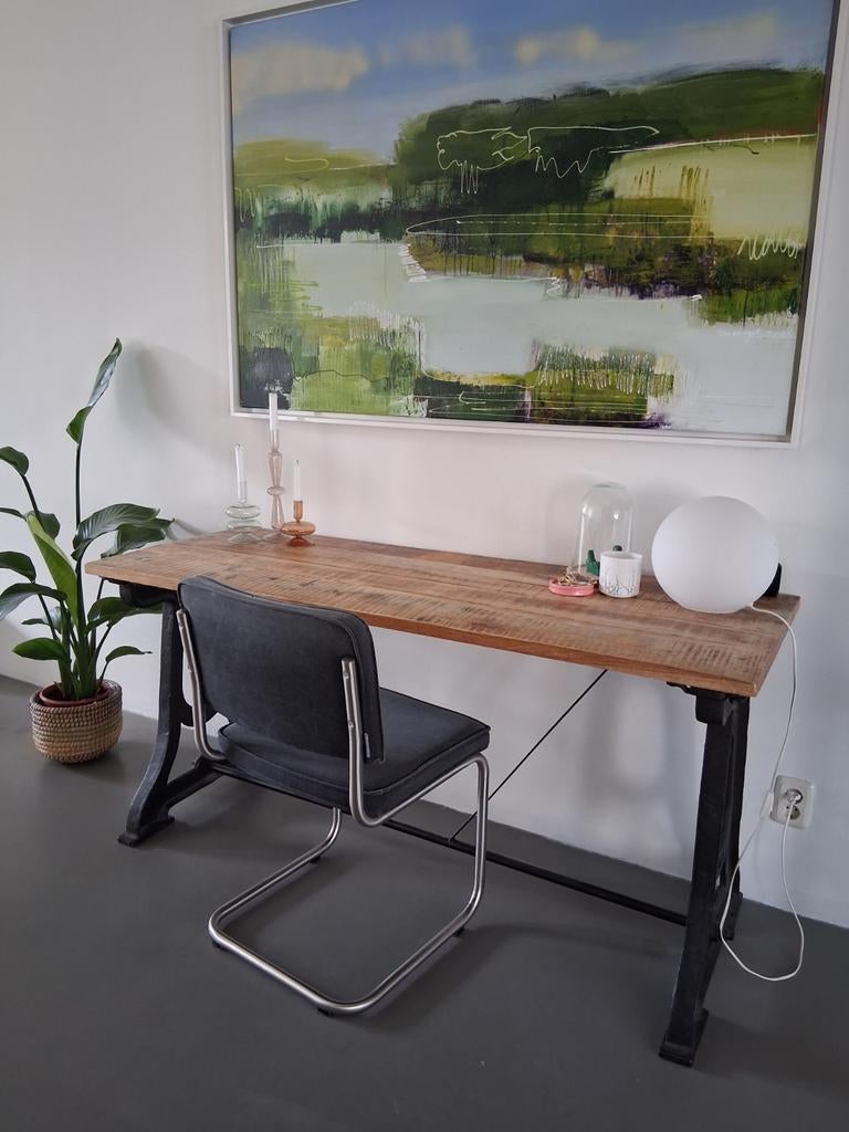 Vintage tafel/ bureau, Ophalen, 25 tot 50 cm, Rechthoekig