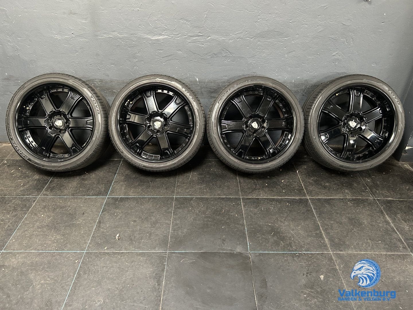 7mm! Porsche Cayenne Work Wheels LS-606 22 inch zwarte velge, Gebruikt, -, 285 mm, -