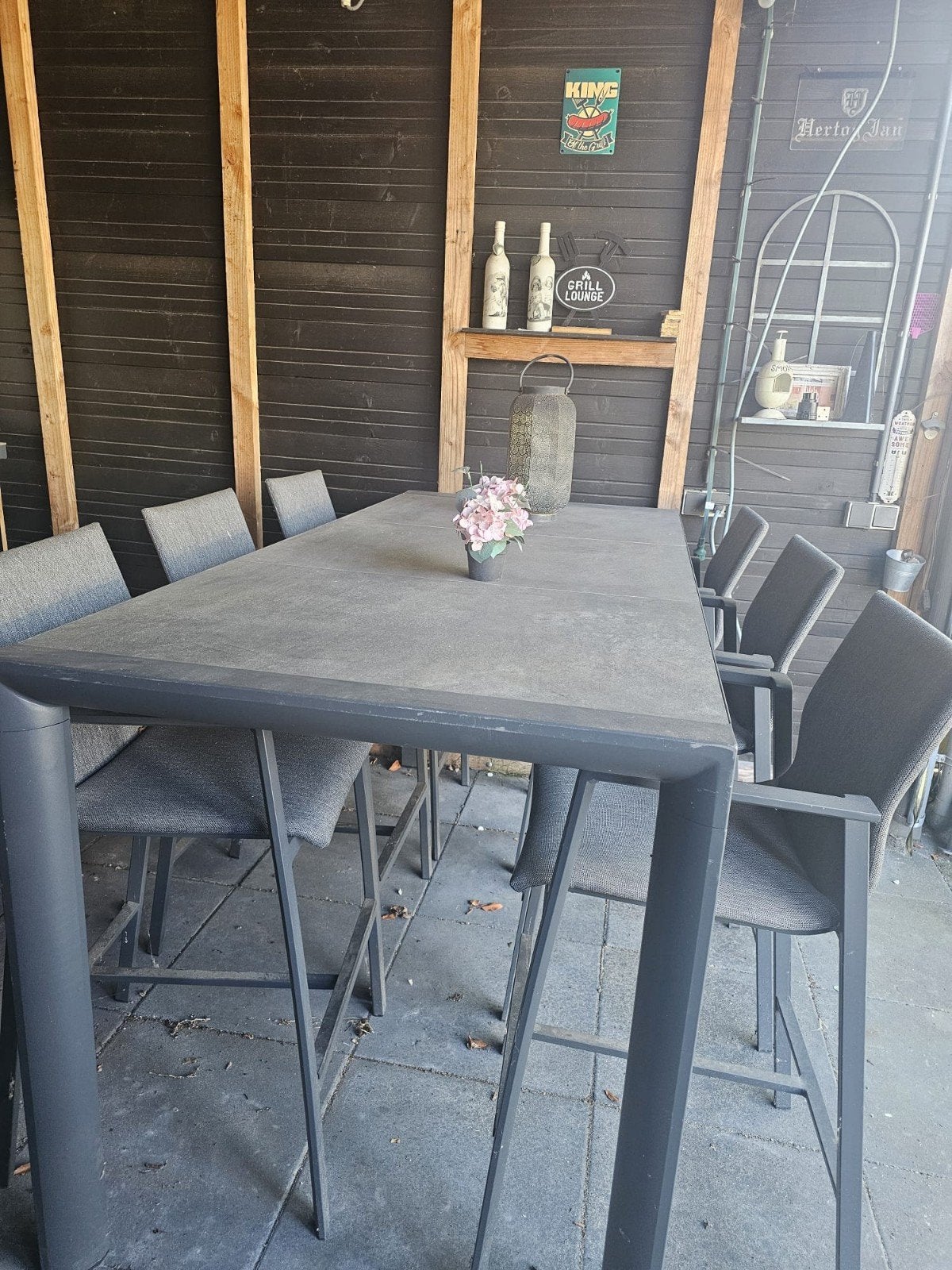 6 persoon barset kleur antraciet, Ophalen, Zo goed als nieuw, Aluminium, 6 zitplaatsen