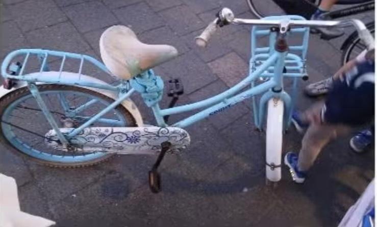 Kinderfiets 22 inch blauw jongens meisjes spirit groningen, Ophalen, Gebruikt, Onbekend, Terugtraprem