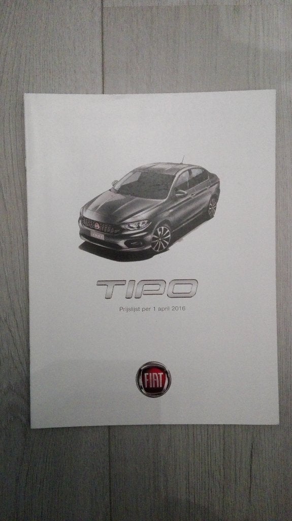 prijslijstbrochure Fiat Tipo  2016, Ophalen of Verzenden, Zo goed als nieuw, Overige merken