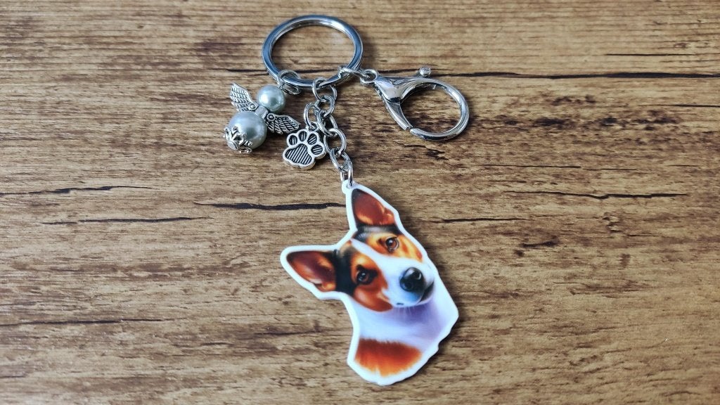 Tas/Sleutelhanger Basenji groot met beschermengeltje, Verzenden, Nieuw, Overige kleuren, Handtas