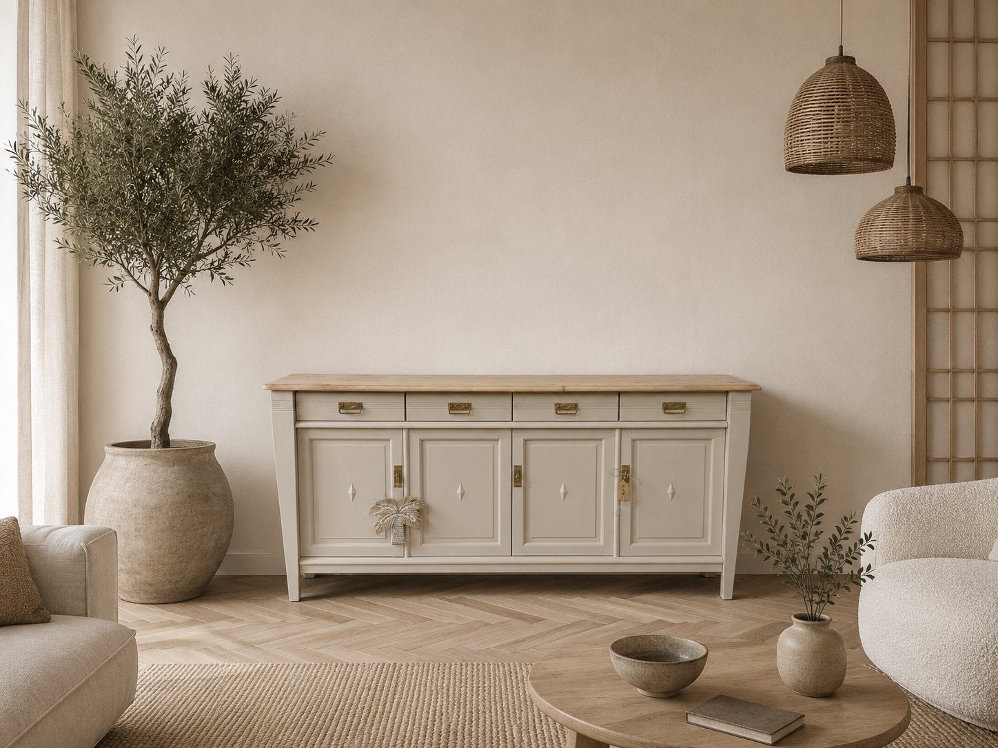 Dressoir ladekast commode linnenkast buffetkast taupe, Ophalen, Zo goed als nieuw, 200 cm of meer, Nvt