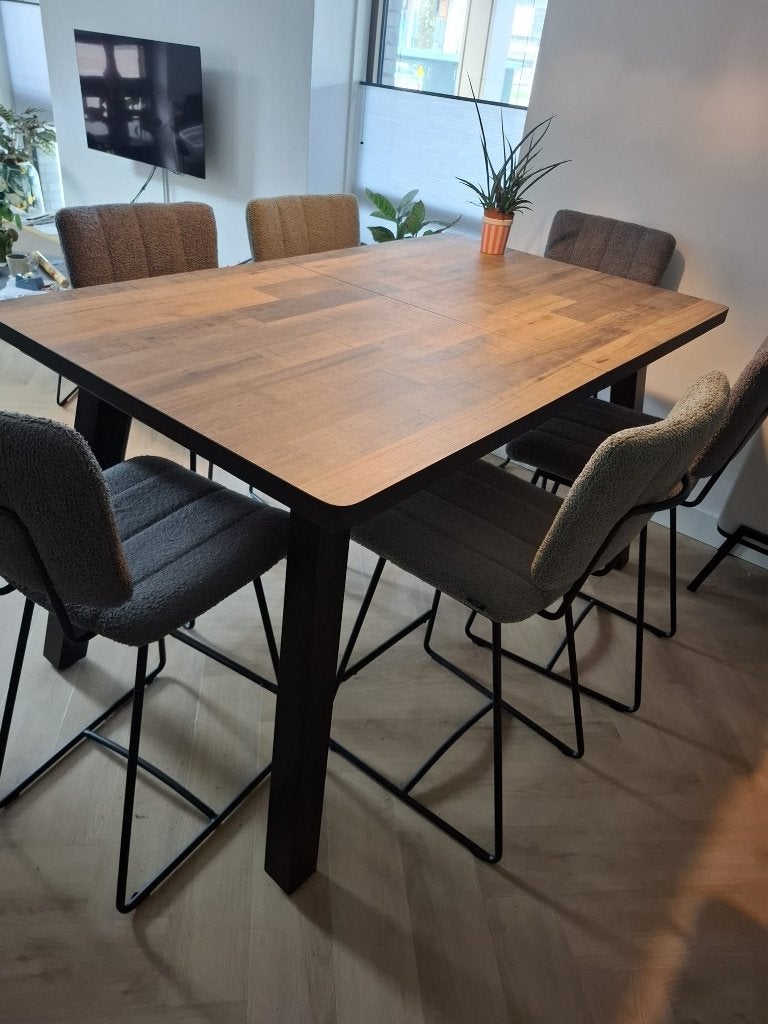 Bartafel 160x98 verlengbaar naar 210, Ophalen, 50 tot 100 cm, Zo goed als nieuw, Vijf personen of meer