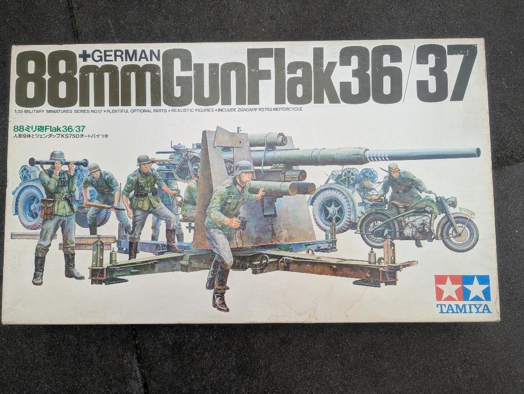 Tamiya MM117 - German 88mm Gun FlaK 36/37, 1:32 tot 1:50, Overige typen, Nieuw, Ophalen of Verzenden