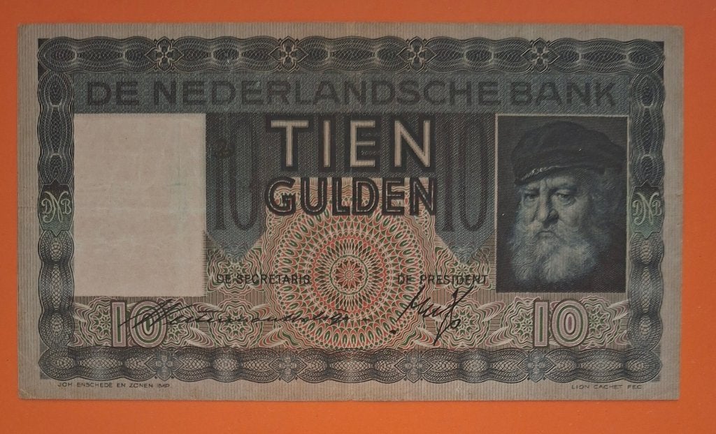 10 gld. 1938 serie 1 cijfer, 2 letters, cat. PL36.b1/40-1b, Verzenden, 10 gulden, Los biljet