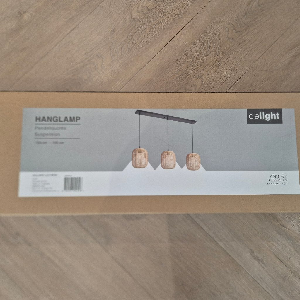 Hanglamp Bragi Naturel Kwantum, Ophalen, Nieuw, Hout, E27 (groot)