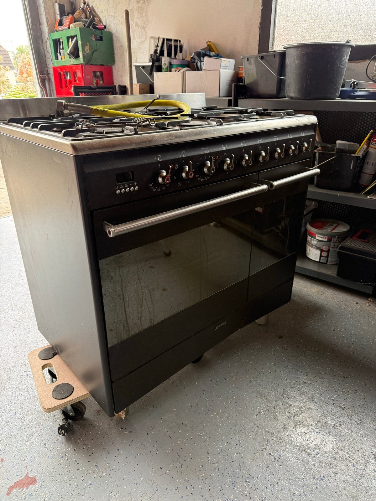 Smeg Fornuis met Gas Kookplaat en Dubbele Oven, Ophalen, Gebruikt, 60 cm of meer, Grill