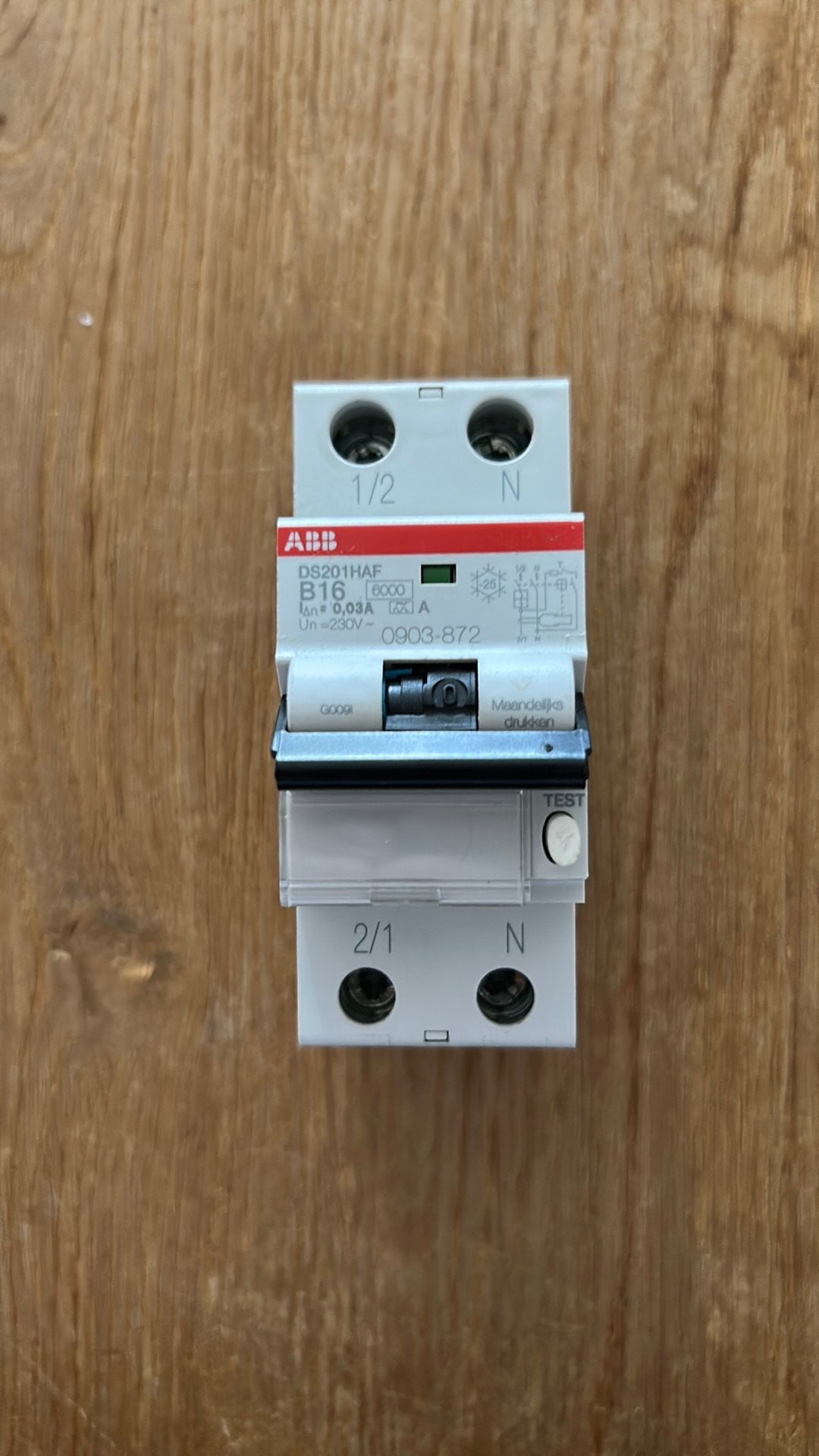 Abb - DS201HAF - B16 Aardlekautomaat, Ophalen of Verzenden, Zo goed als nieuw, Overige typen
