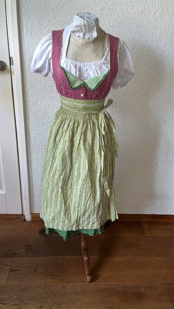 Loden Frey vintage Dirndl met schort en boesje maat 36, Ophalen of Verzenden, Overige thema's, Kleding, Maat 36 (S)
