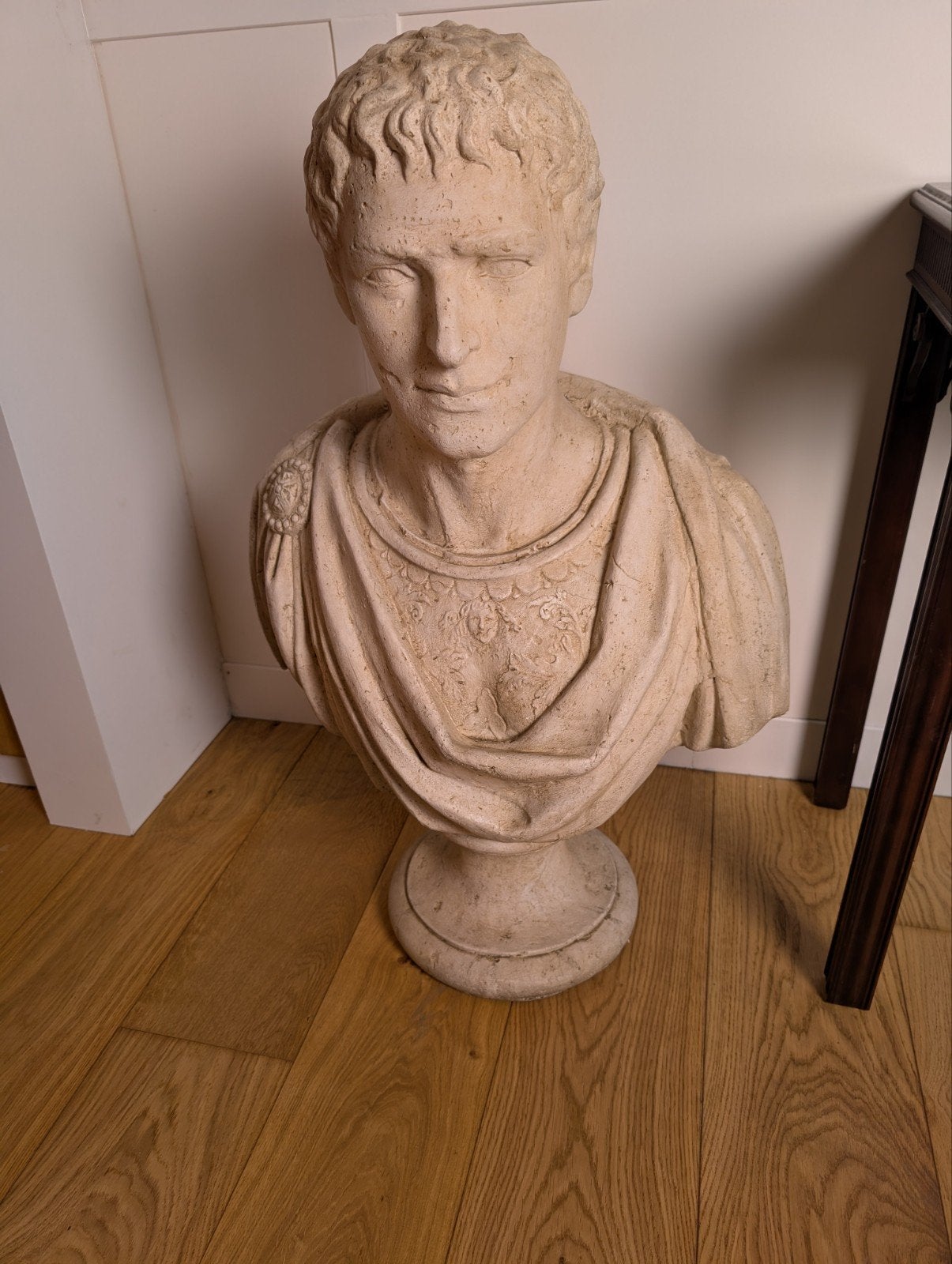 Grote gipsen buste van Julius Caesar, 82 cm hoog, Antiek en Kunst, Ophalen