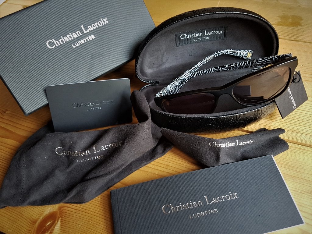 Luxe Christian Lacroix Zonnebril Nieuw en compleet in doos., Overige merken, Zonnebril, Verzenden, Zwart