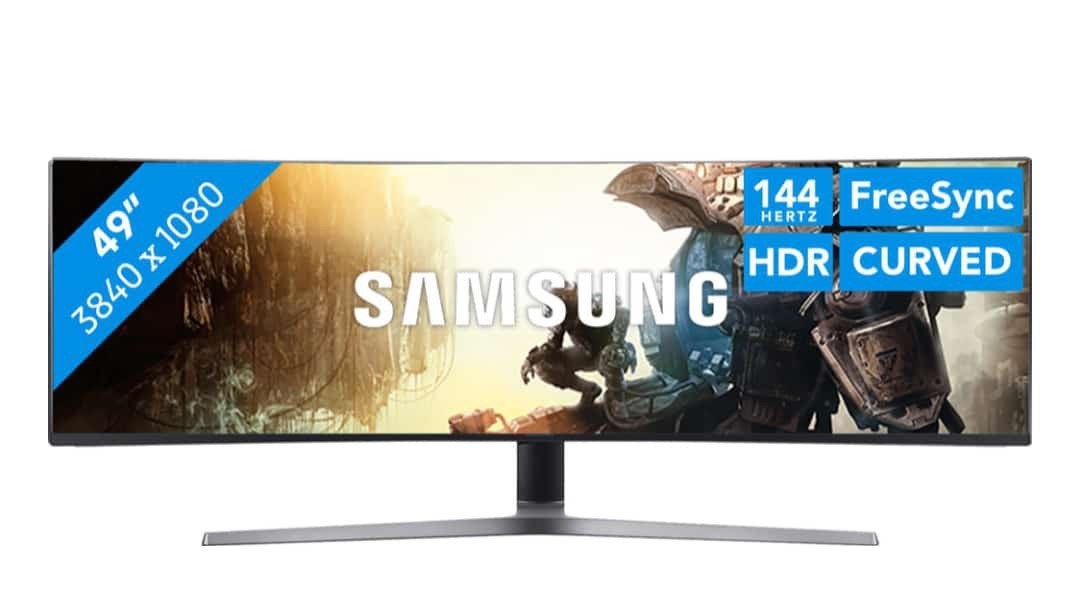 Samsung 49" Curved Gaming Monitor 144Hz 3840x1080 HDR, In hoogte verstelbaar, 101 t/m 150 Hz, VA, Zo goed als nieuw