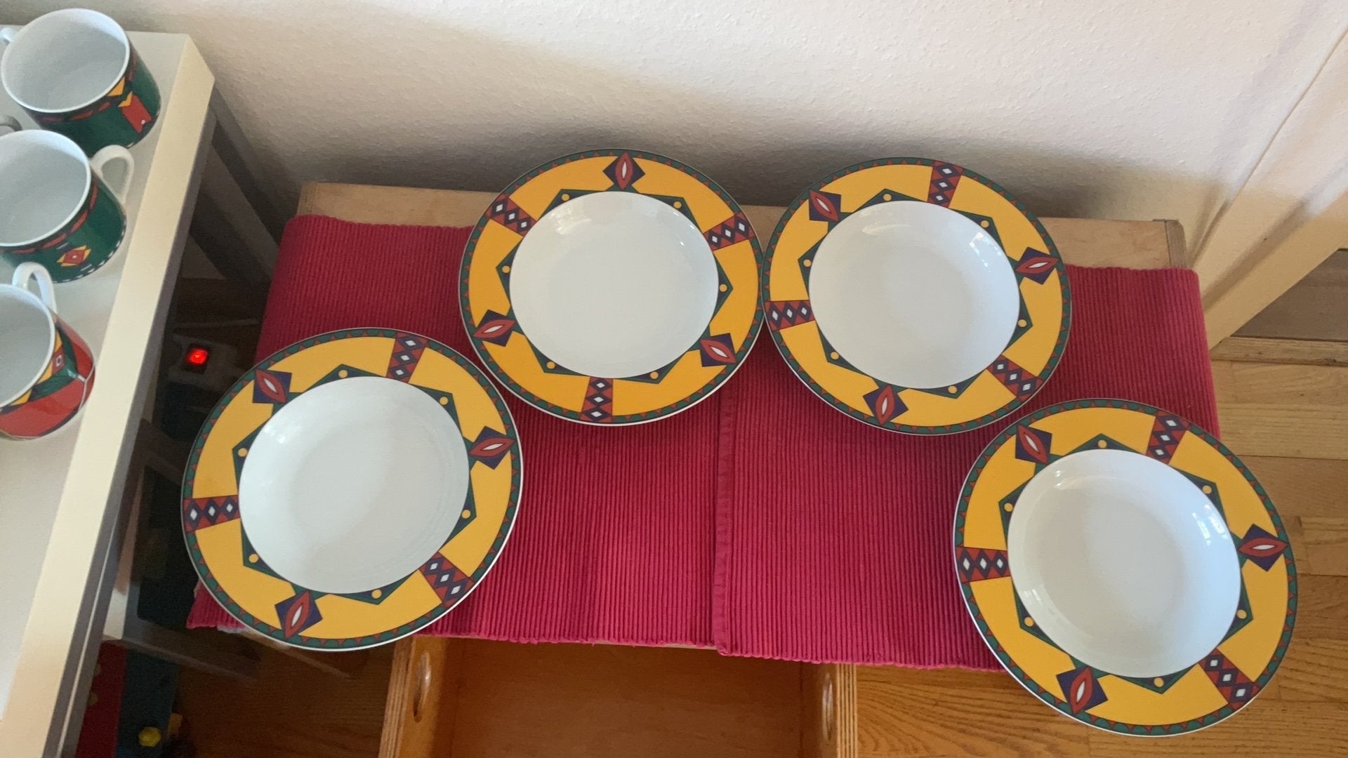 4 Kahla Change diepe borden, geel porcelein, Ophalen of Verzenden, Porselein, Overige stijlen, Bord(en)