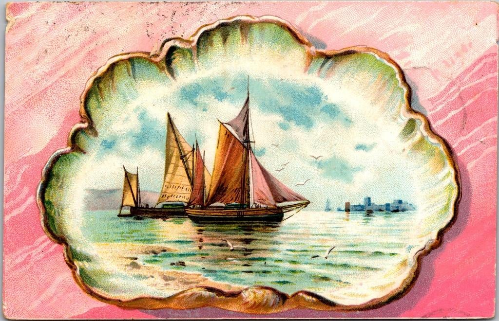 Zeilboten - Antieke Briefkaart (1904), Verzenden, Voor 1920, Gelopen, Noord-Holland