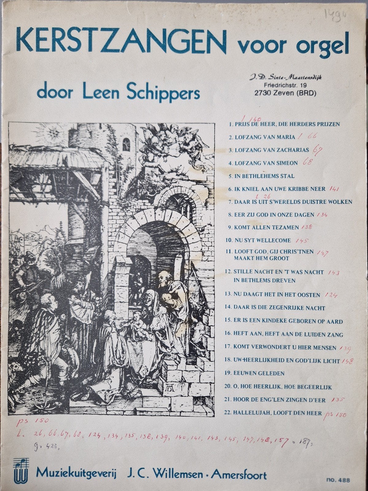 Kerstzangen  orgel door Leen Schippers, Orgel, Gebruikt, Overige soorten, Ophalen of Verzenden