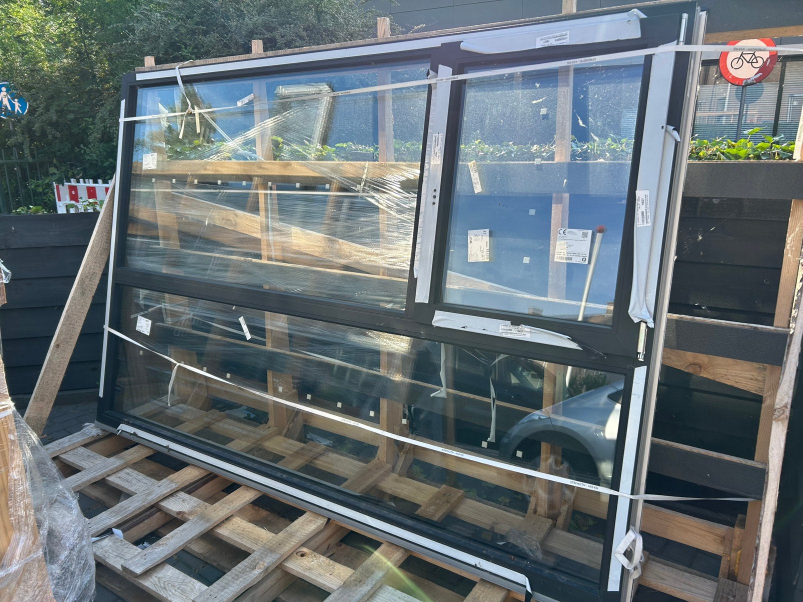 Raamkozijn/gevelraam met triple glas, Doe-het-zelf en Verbouw, Kozijnen en Schuifpuien, Ophalen, Nieuw, Kunststof, Raamkozijn