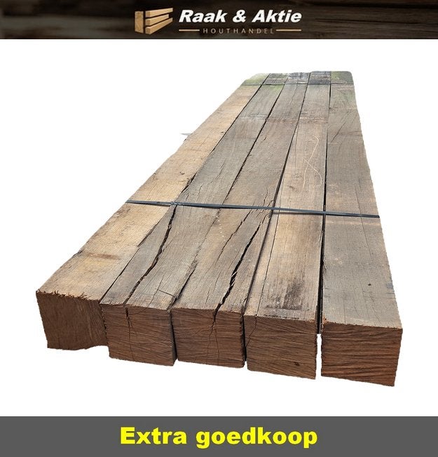 5 Hardhouten palen 15x15 cm 3.00 m lang - nr: HB239, Ophalen, 250 cm of meer, Palen, Hardhout