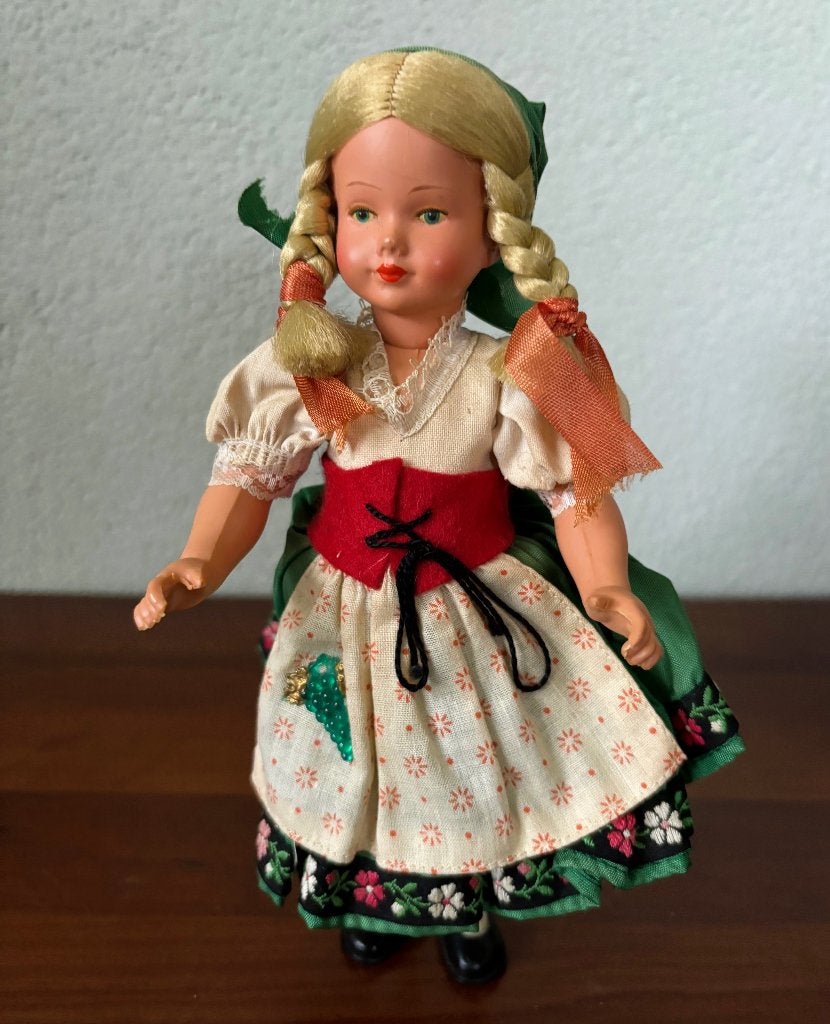 Vintage Pop Oostenrijk 21 cm, Verzamelen, Ophalen of Verzenden, Gebruikt, Pop