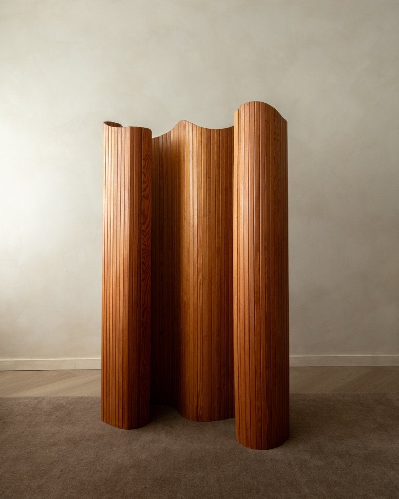 Vintage Art Deco Grenenhouten Kamerscherm Jomain Baumann, Huis en Inrichting, Woonaccessoires | Kamerschermen, Ophalen, Gebruikt