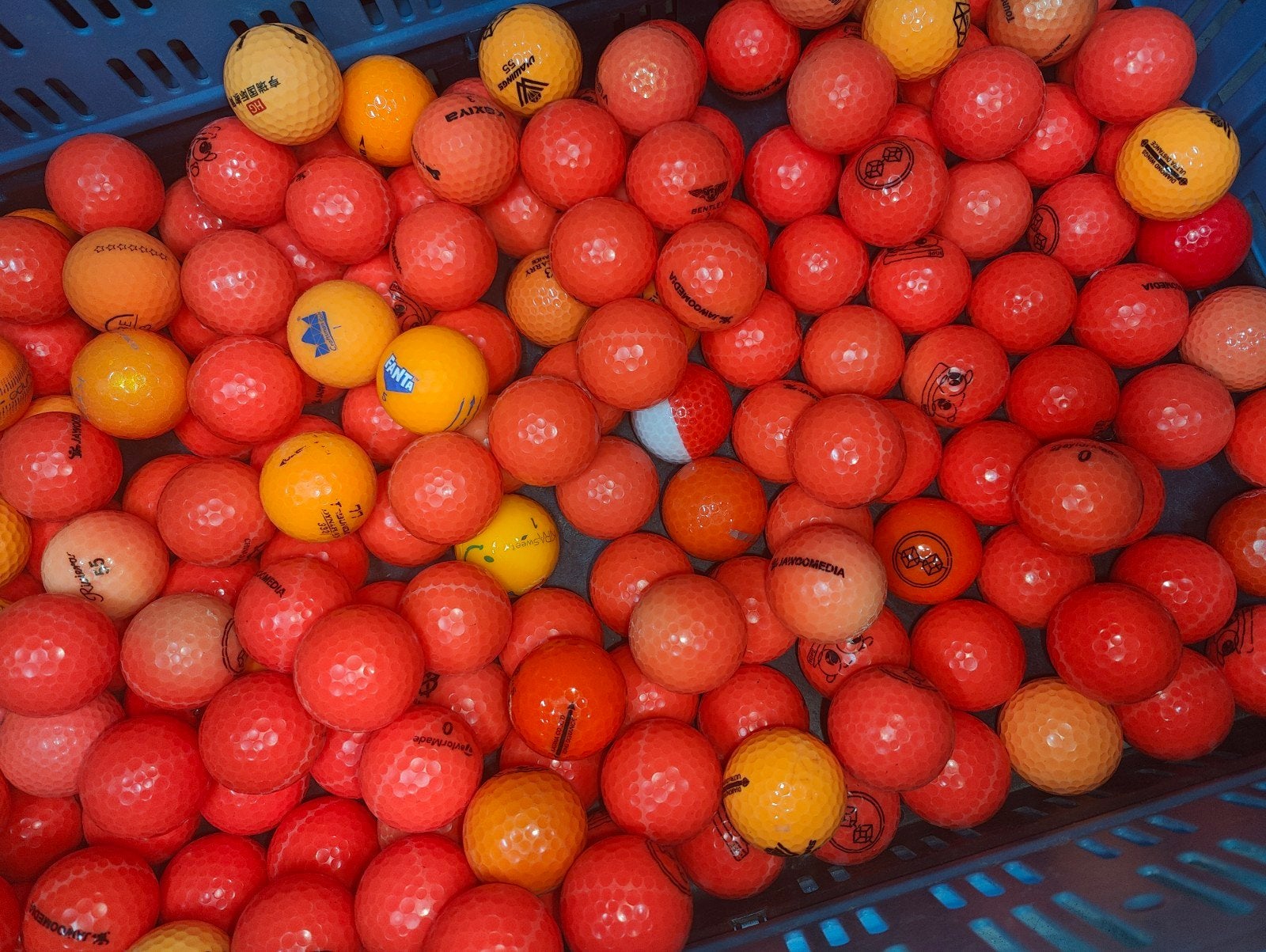 oranje golfballen 100 stuks, Ophalen of Verzenden, Bal(len)
