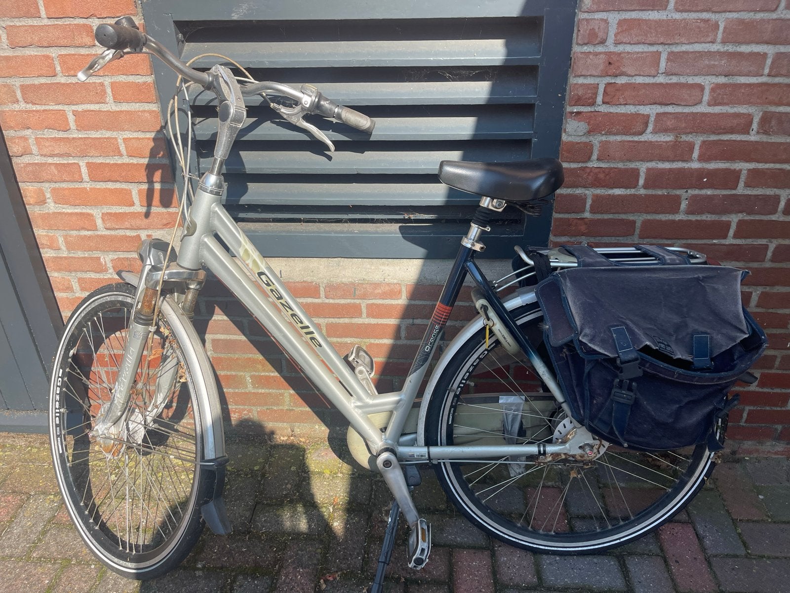 Gazelle Damesfiets met Fietstassen - Gebruikt, Ophalen, Velgrem, Gazelle, 53 tot 56 cm