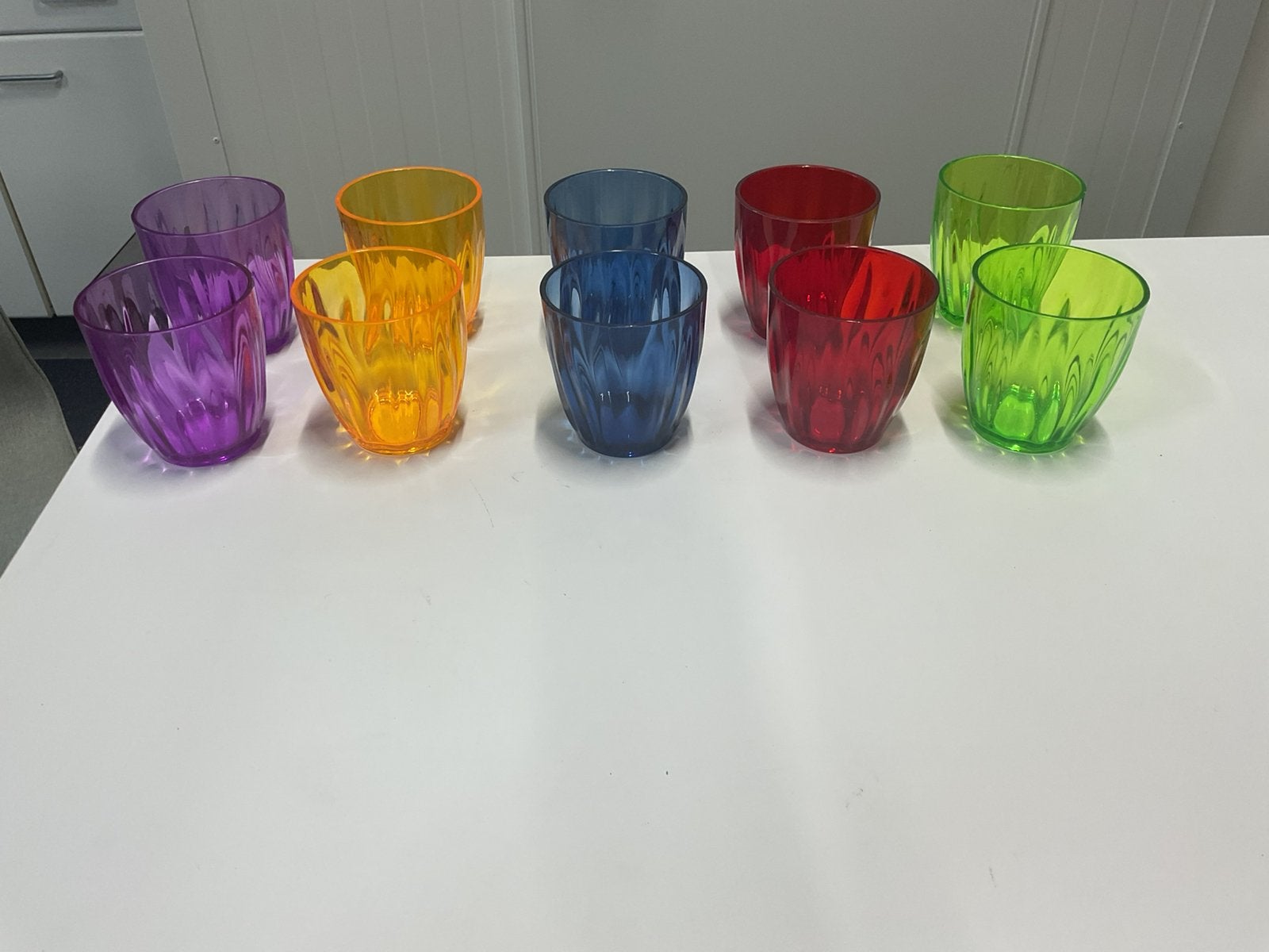 Guzzini kunststof glazen set ban 8 stuks ideaal voor camping, Ophalen of Verzenden, Zo goed als nieuw, Overige typen