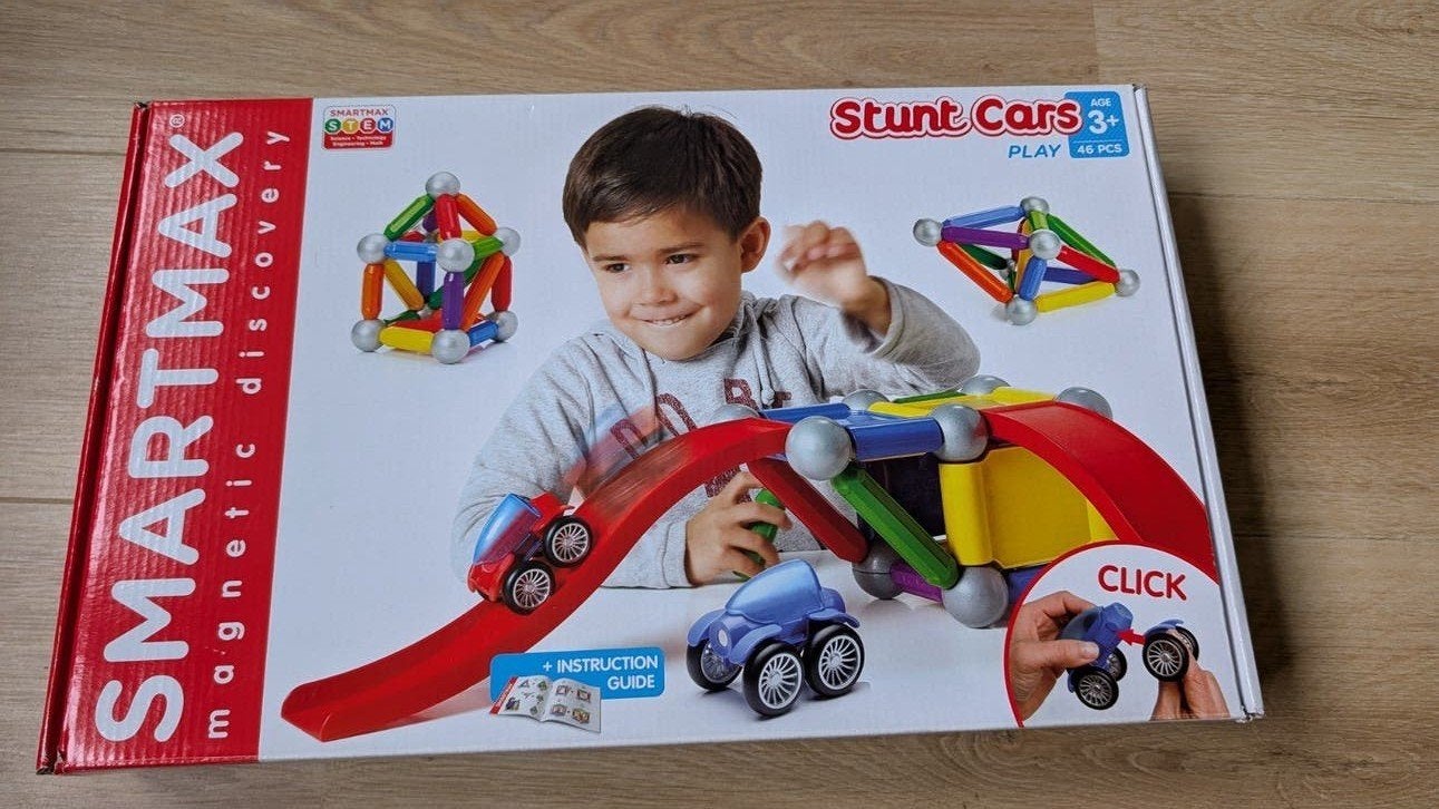 Smartmax Magnetic Discovery Stunt Cars - 46 delig, Ophalen of Verzenden, Zo goed als nieuw, Overige merken