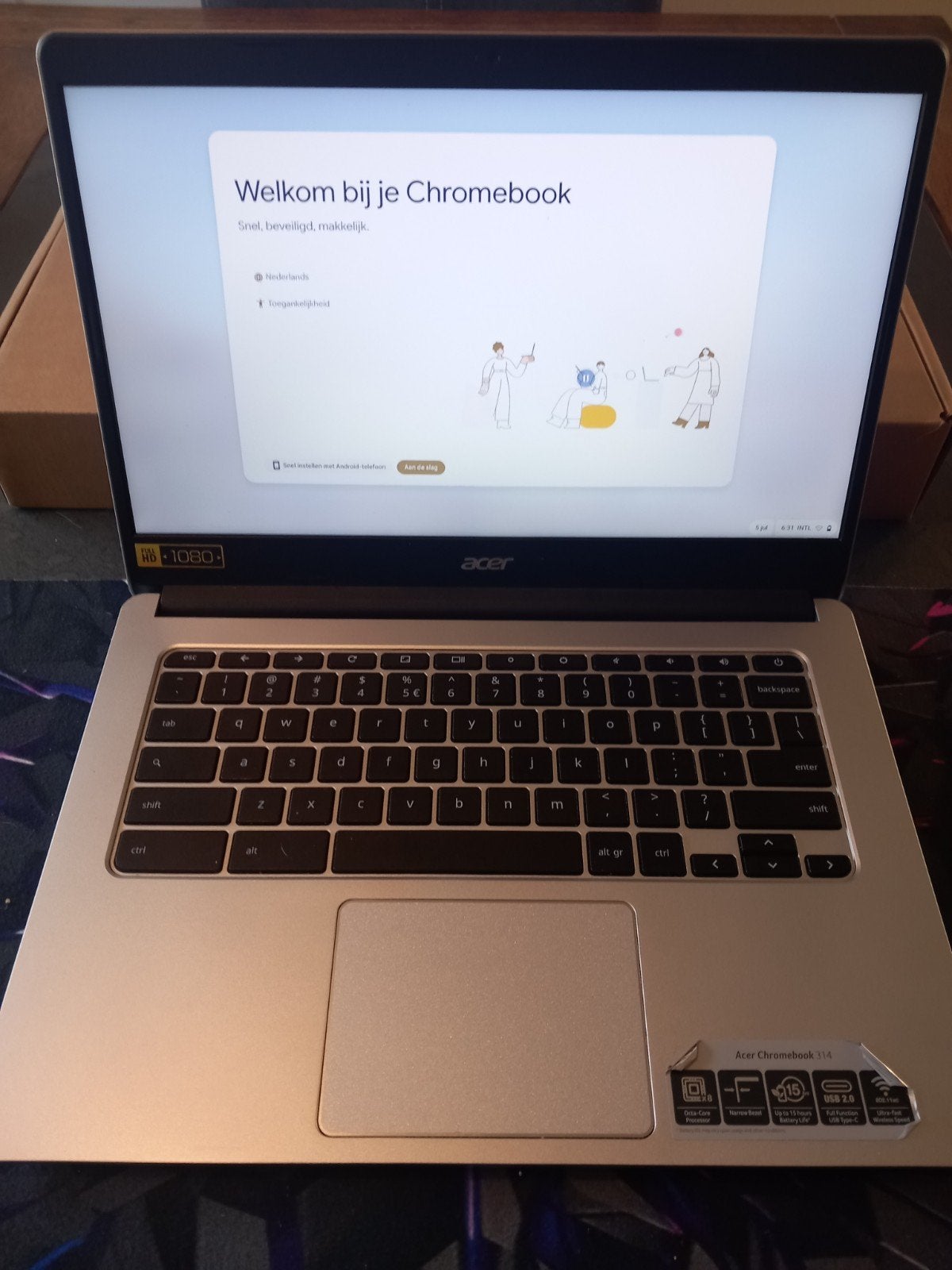 Acer Chromebook 314 - Zo goed als nieuw, incl. doos en bon, Ophalen, 14 inch, 4 GB of minder, 64 GB