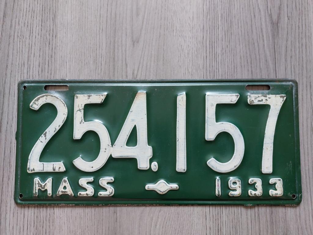 Kenteken 1933 Massachusetts USA Nummerplaat Nummerbord, Ophalen of Verzenden, Gebruikt, Auto's