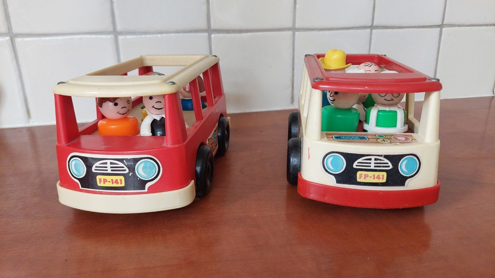 Vintage Fisher-Price Mini Bus met Little People, Ophalen of Verzenden, Gebruikt