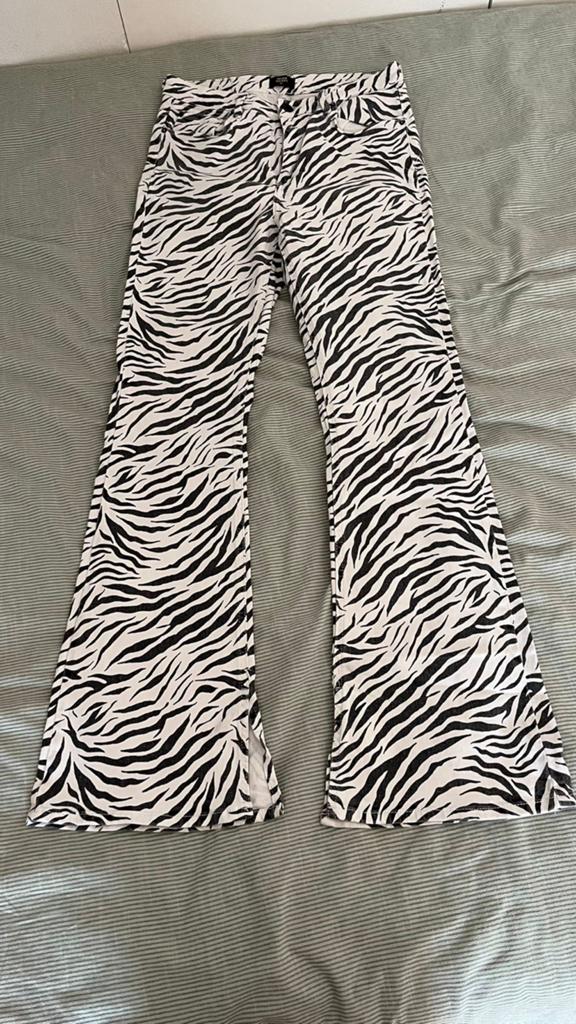 Seven Sisters Zebra Print Flared Broek, Maat 38/40 (M), Zwart, Ophalen of Verzenden, Zo goed als nieuw