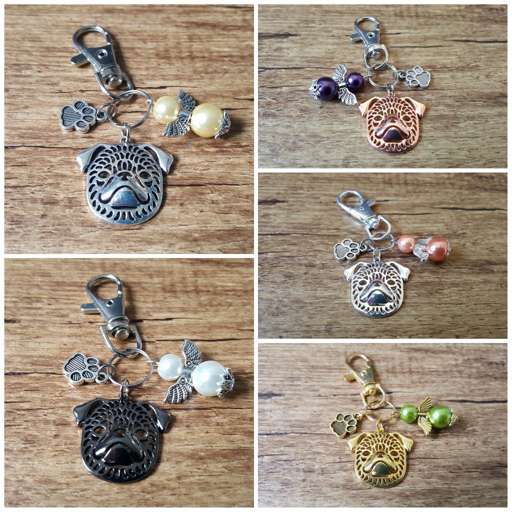 Sleutelhanger Bagcharm Petit brabancon met beschermengeltje, Verzenden, Nieuw, Dier of Natuur