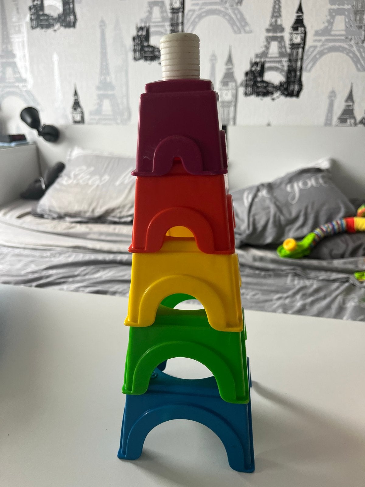 Fisher-Price Stapeltoren met Ringen en Stapelbekers, Ophalen of Verzenden, Gebruikt, Speelset