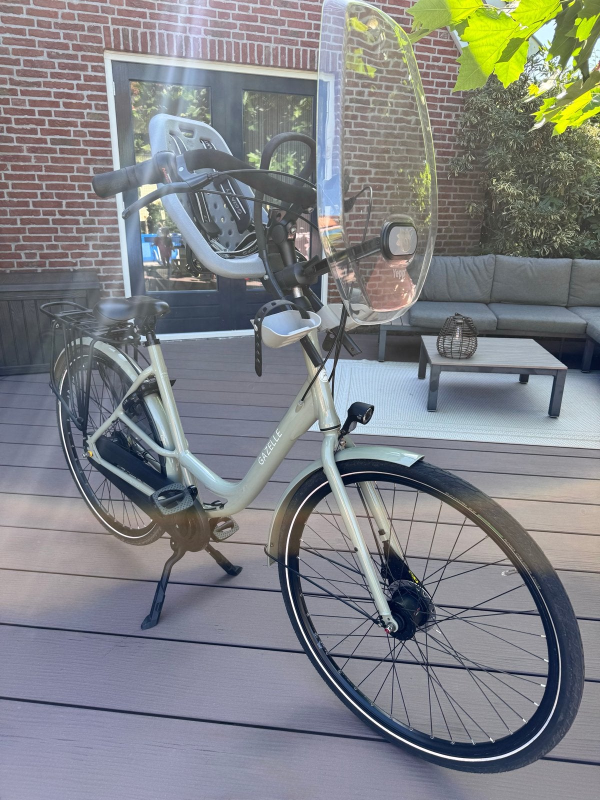 Gazelle Bloom fiets met Yepp voorzitje, Ophalen, 53 tot 56 cm, Velgrem, Versnellingen