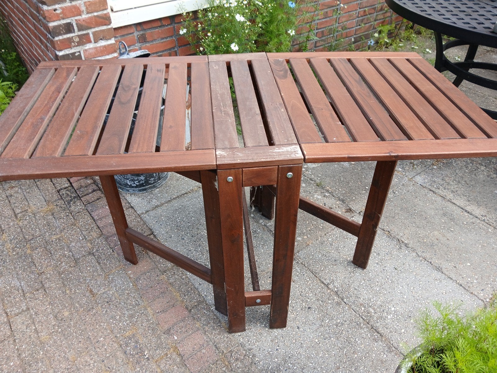 inklapbare stevige tuintafel, Ophalen, Rechthoekig, Hout