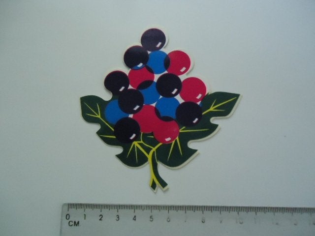 sticker oud Druif druiven wijn bloem vintage strip pop art, Verzenden, Zo goed als nieuw, Bedrijf of Vereniging