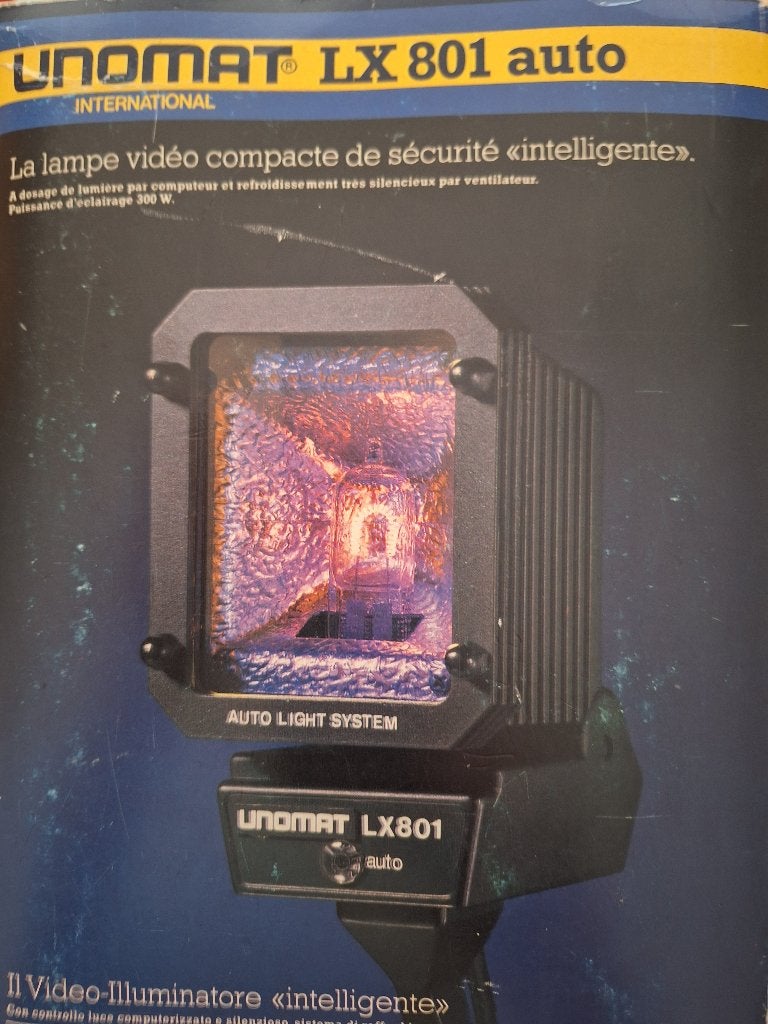 UNOMAT LX 801 auto videolamp, Gebruikt, Ophalen of Verzenden, Overige merken, Dimbaar