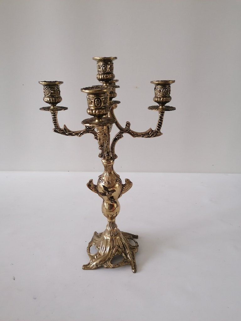 vintage koperen kandelaar 5 armig en in prima conditie, Antiek en Kunst, Ophalen of Verzenden