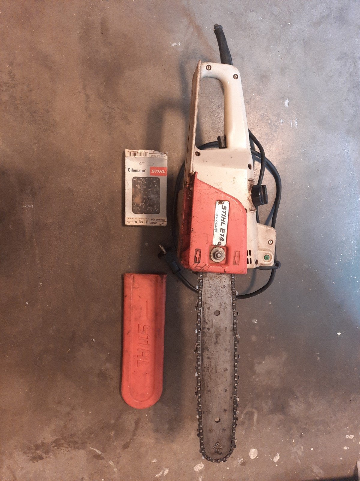 Stihl e14 elektrische kettingzaag, Ophalen of Verzenden, Gebruikt, Elektrisch